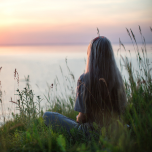 Woman reflecting